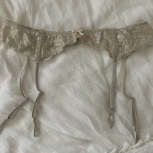 NWOT Victoria's Secret Silver Garter Belt